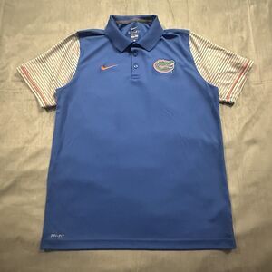Nike Florida Gators Shirt Mens Large Short Sleeve Polo Blue SEC NCAA Dri-Fit